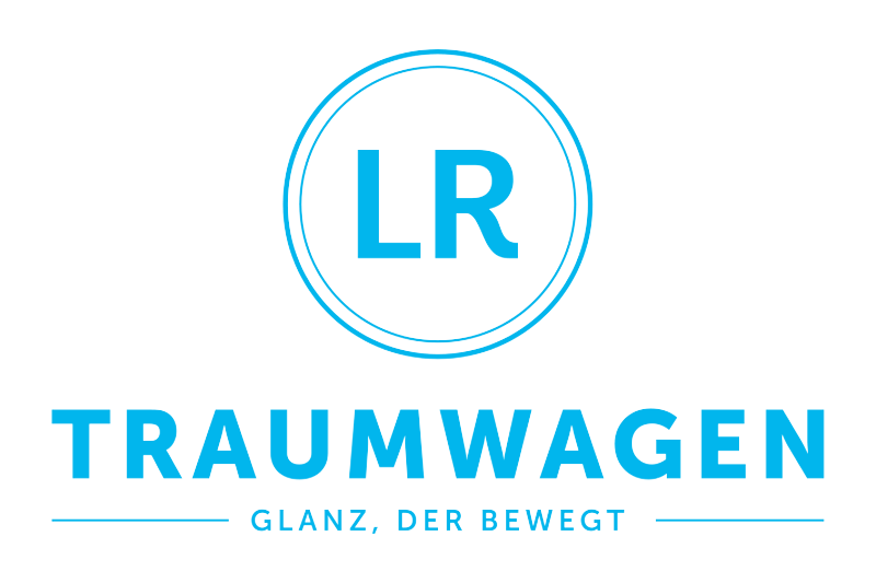 Logo von LR Traumwagen in mittelblau.